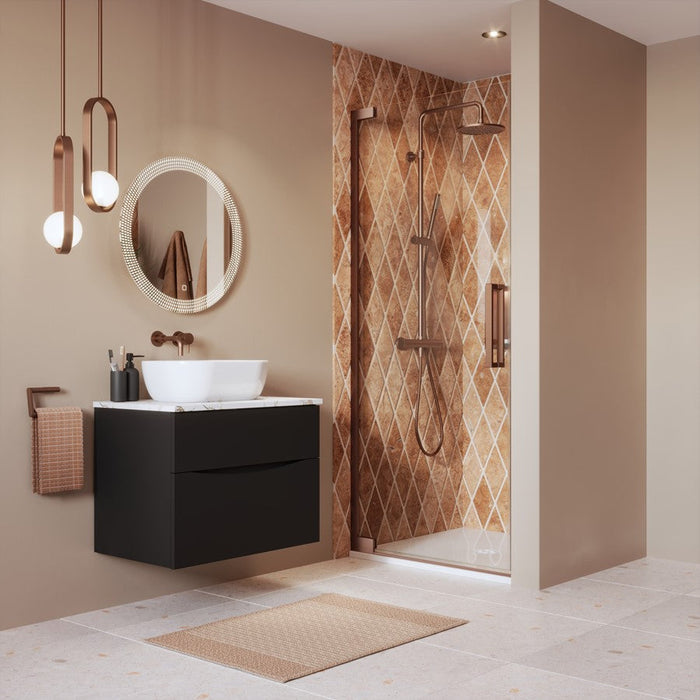 Crosswater Asura 8mm Recessed Hinged Shower Door - Brushed