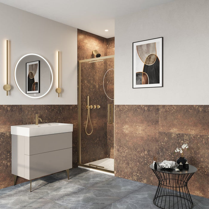 Crosswater Asura 8mm Recessed Infold Shower Door - Brushed