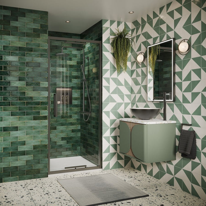 Crosswater Asura 8mm Recessed Infold Shower Door - Slate