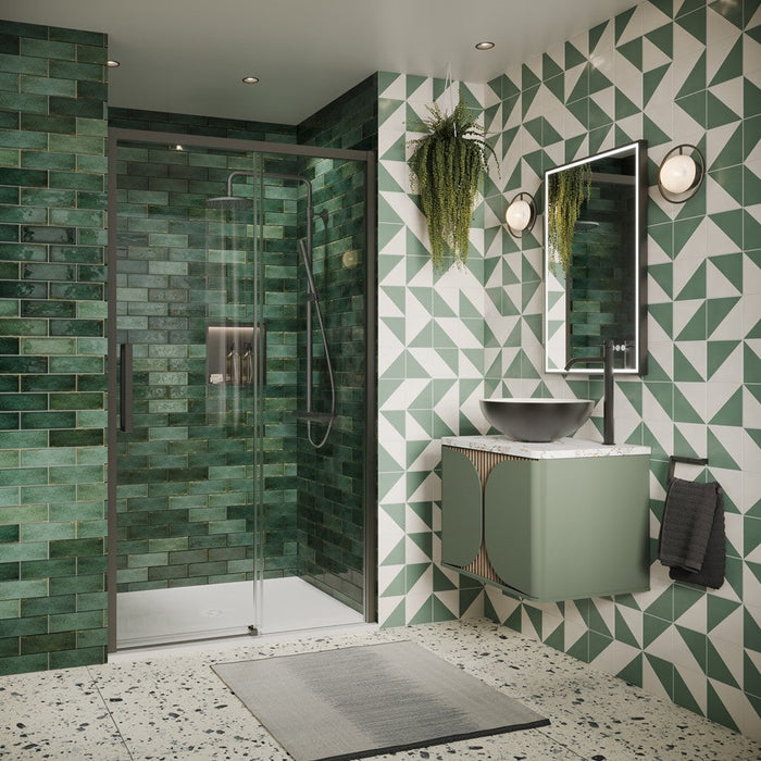 Crosswater Asura 8mm Recessed Sliding Shower Door - Slate