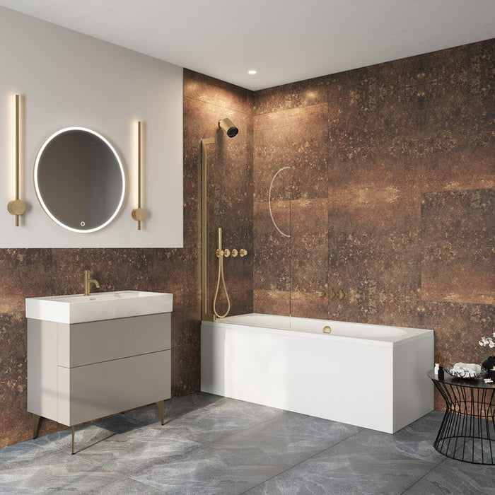 Crosswater Asura Hinged Bath Screen - 8mm Glass - 900mm