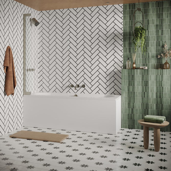 Crosswater Asura Hinged Bath Screen - 8mm Glass - 900mm
