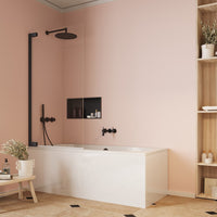 Crosswater Asura Hinged Bath Screen - 8mm Glass - 900mm