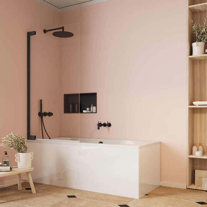Crosswater Asura Hinged Bath Screen - 8mm Glass - 900mm