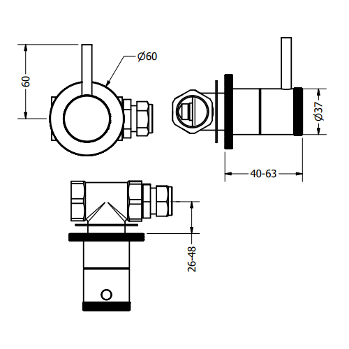 Crosswater Bath Spout & Wall Stop Taps