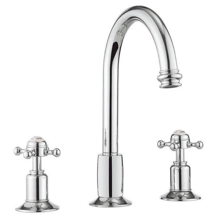 Crosswater Belgravia 3 Hole Crosshead Basin Set - Chrome