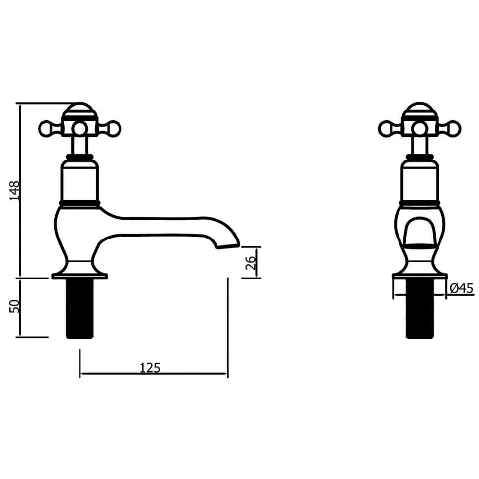 Crosswater Belgravia Crosshead Cloakroom Long Nose Basin