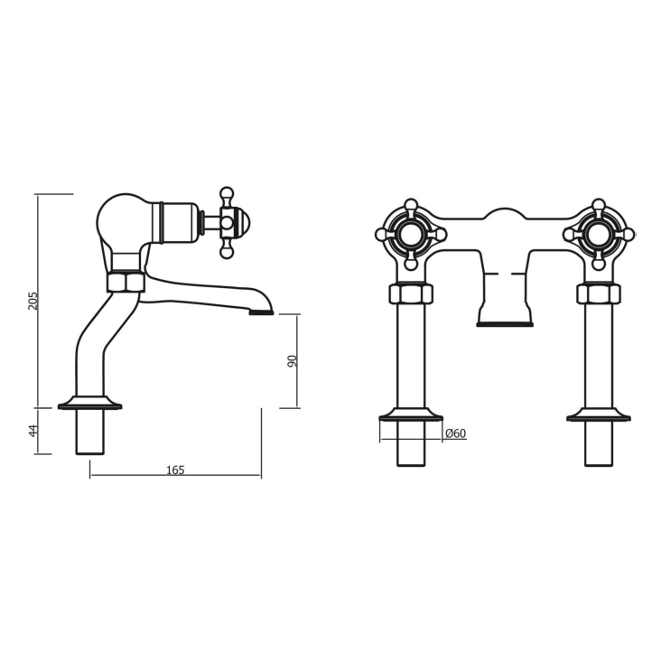 Crosswater Belgravia Crosshead Deck Mounted Bath Filler