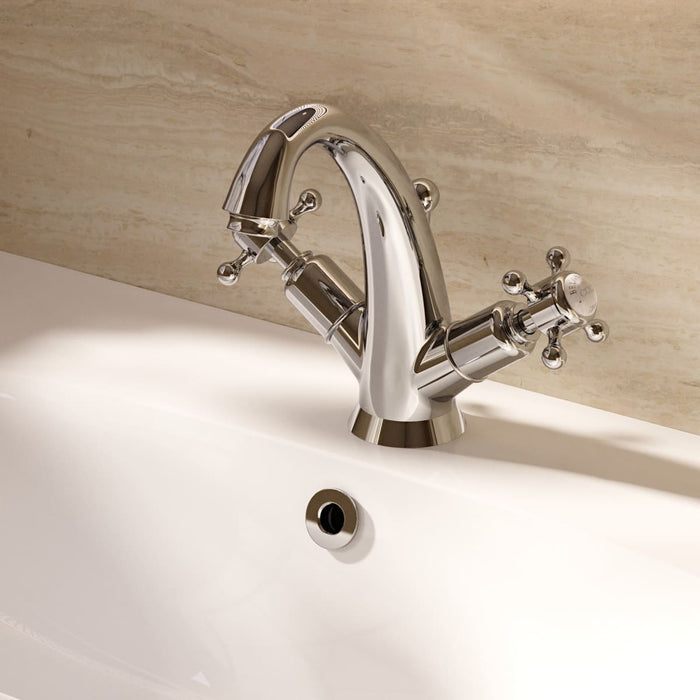 Crosswater Belgravia Crosshead High neck Monobloc Basin Mixer Tap - Chrome
