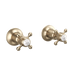Crosswater Belgravia Crosshead Wall Stop Taps - Brushed