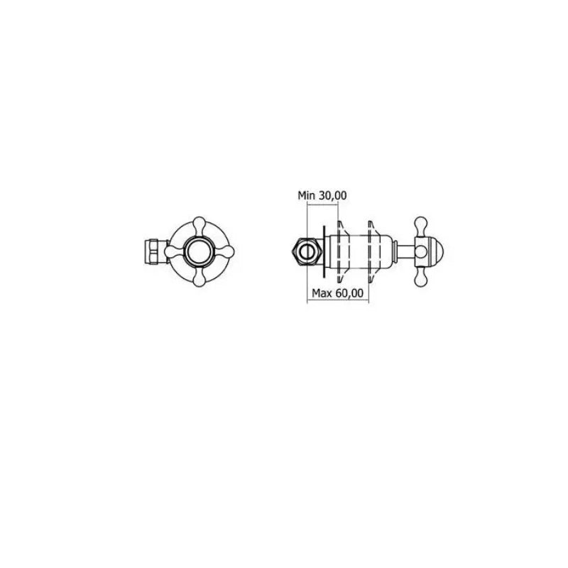 Crosswater Belgravia Crosshead Wall Stop Taps