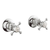 Crosswater Belgravia Crosshead Wall Stop Taps - Chrome