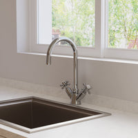 Crosswater Belgravia Cruciform Deck Mounted Kitchen Mixer Tap - Chrome