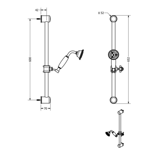 Crosswater Belgravia Dual Outlet Shower Set with Rain Head