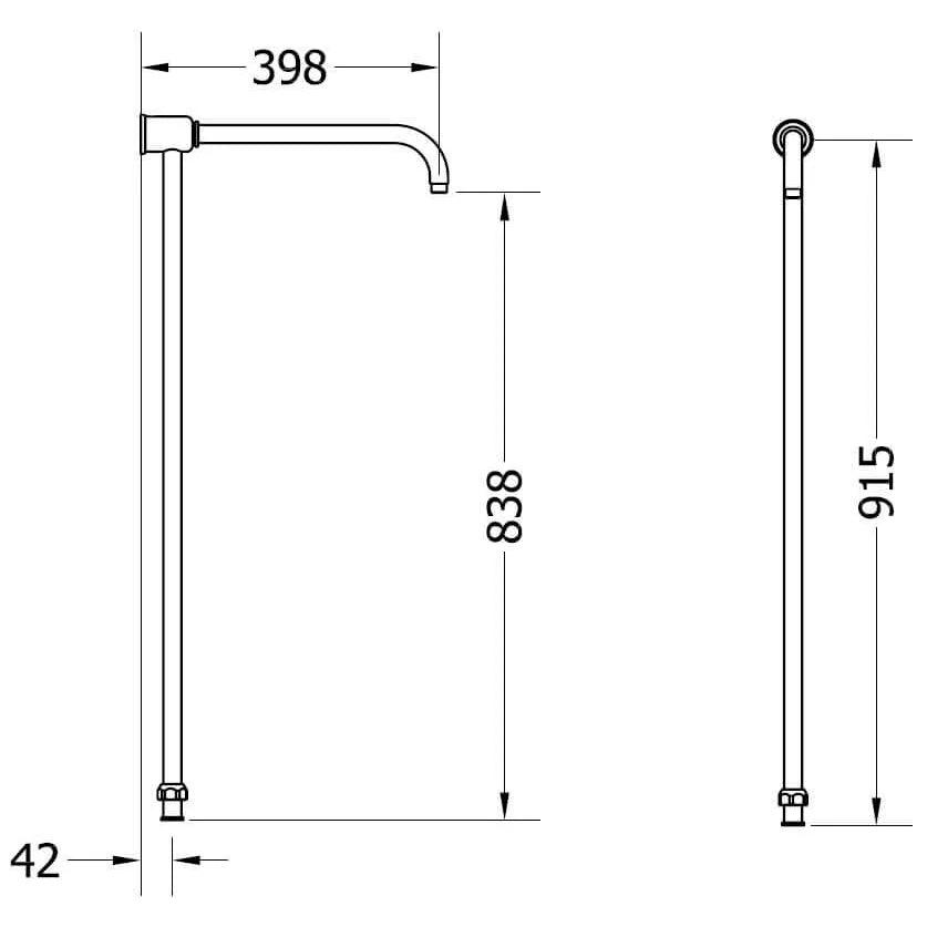 Crosswater Belgravia Exposed Shower Mixer With Rain Head &