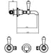 Crosswater Belgravia Lever 3 Tap Hole Wall Mounted Basin