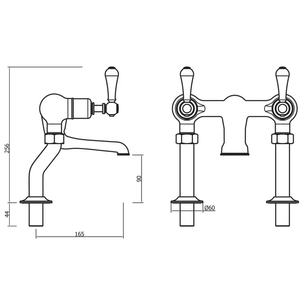 Crosswater Belgravia Lever Bath Filler - Taps