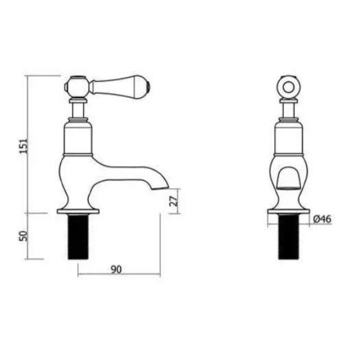 Crosswater Belgravia Lever Cloakroom Basin Taps - Chrome