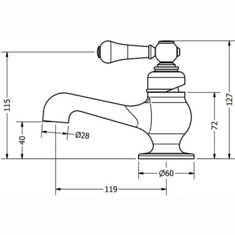 Crosswater Belgravia Lever Mini Monobloc Basin Mixer Tap
