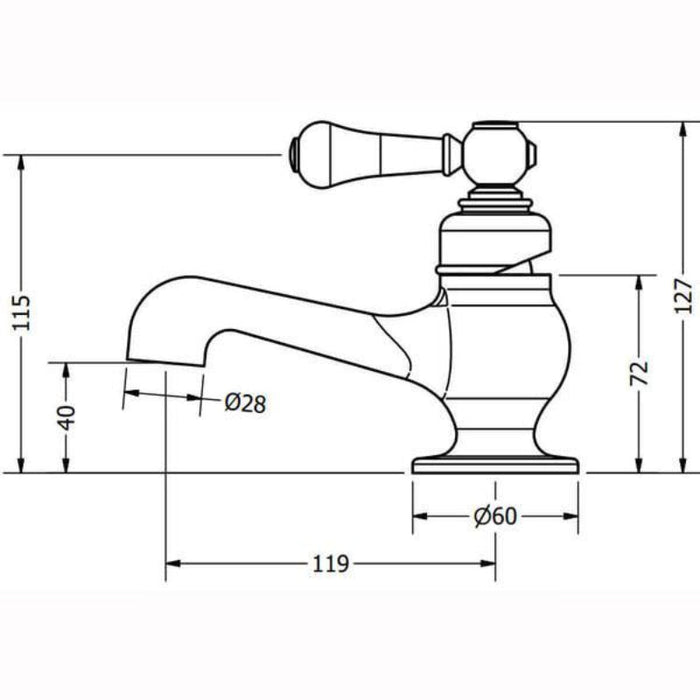 Crosswater Belgravia Lever Mini Monobloc Basin Mixer Tap