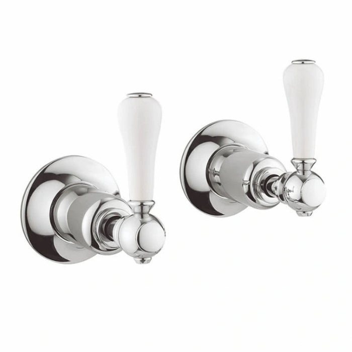 Crosswater Belgravia Lever Wall Stop Taps - Chrome - Tap