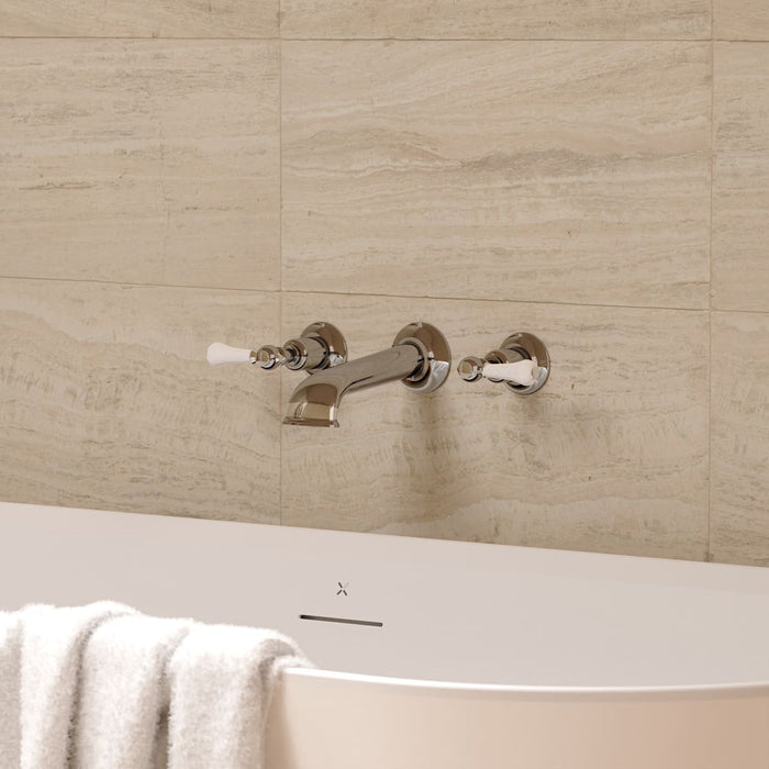 Crosswater Belgravia Lever Wall Stop Taps - Chrome