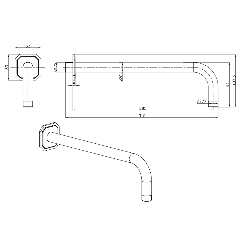 Crosswater Belgravia Single Outlet Shower Set with Rain Head