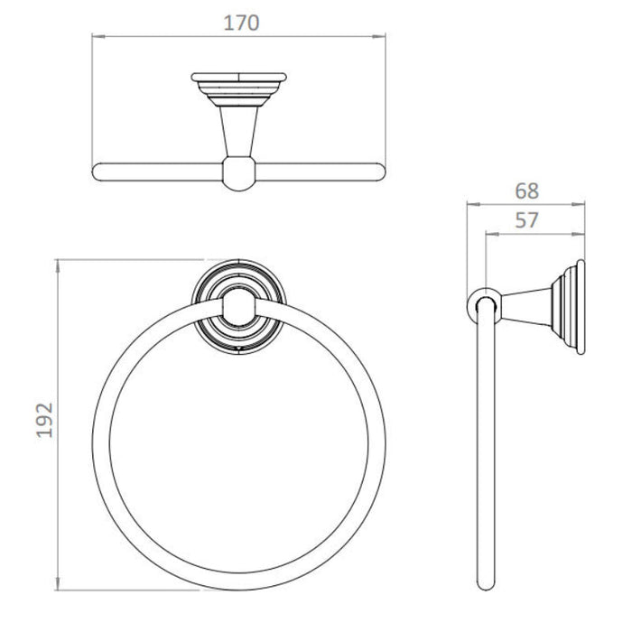 Crosswater Belgravia Towel Ring - Chrome - Towel Rings