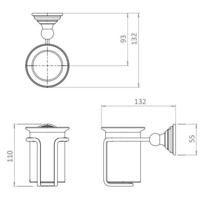 Crosswater Belgravia Tumbler Holder - Chrome/White