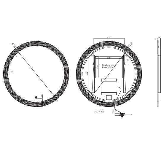 Crosswater Canvass Illuminated Mirror - 600mm x 600mm