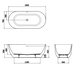 Crosswater Carne Freestanding Bath With Overflow And Waste