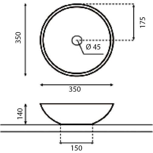 Crosswater Castellon Mini Countertop Basin With Overflow