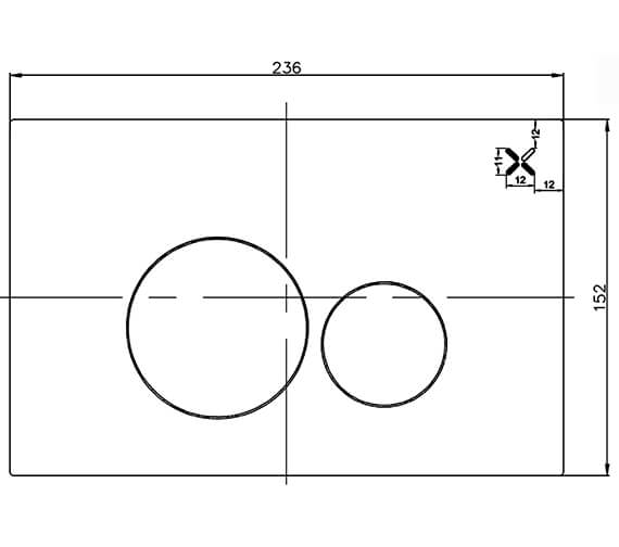 Crosswater Central Flush Plate - Chrome - Flush Plates