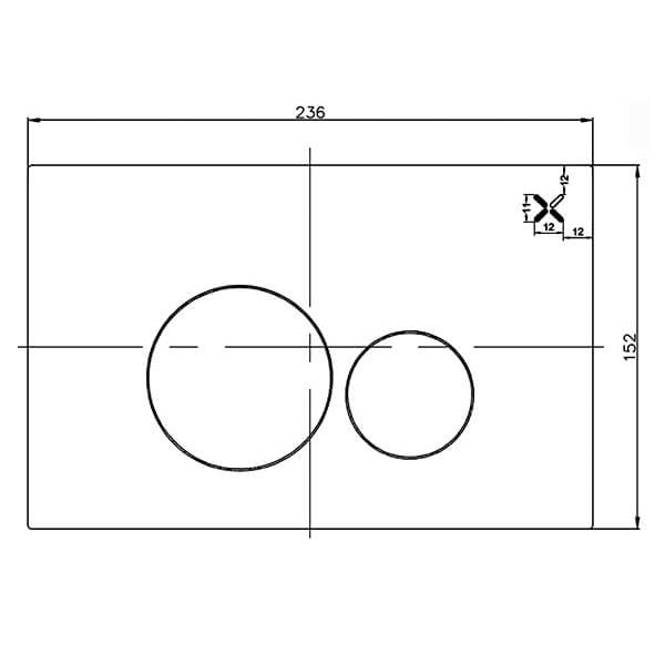 Crosswater Central Flush Plate - Chrome - Flush Plates