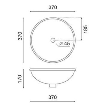 Crosswater Cerdena Undermount Basin With Overflow - 370mm
