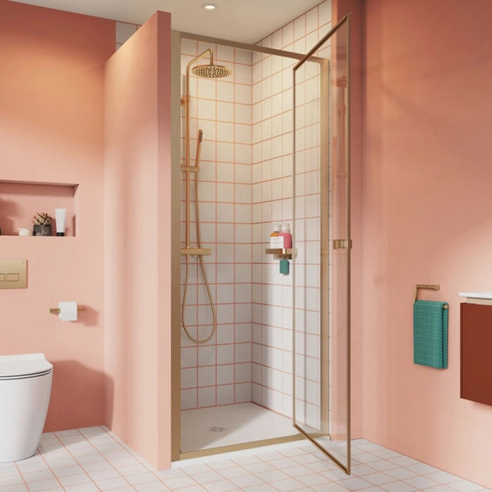 Crosswater Clear 6 Recessed Pivot Shower Door - Brushed