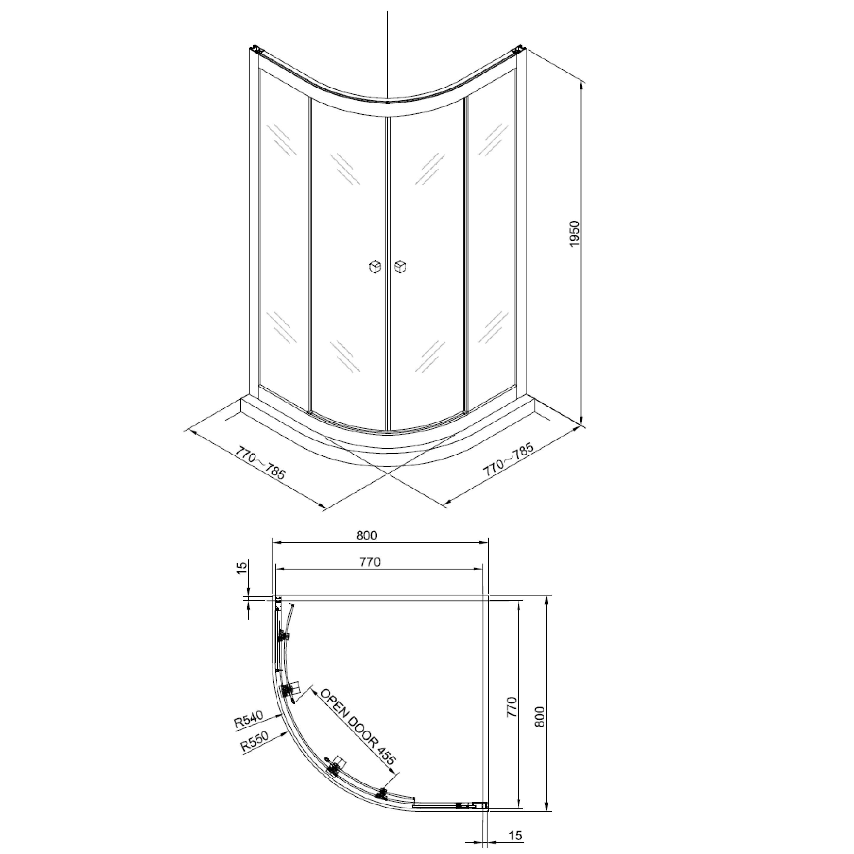 Crosswater Clear 6 Single Door Quadrant Shower Enclosure