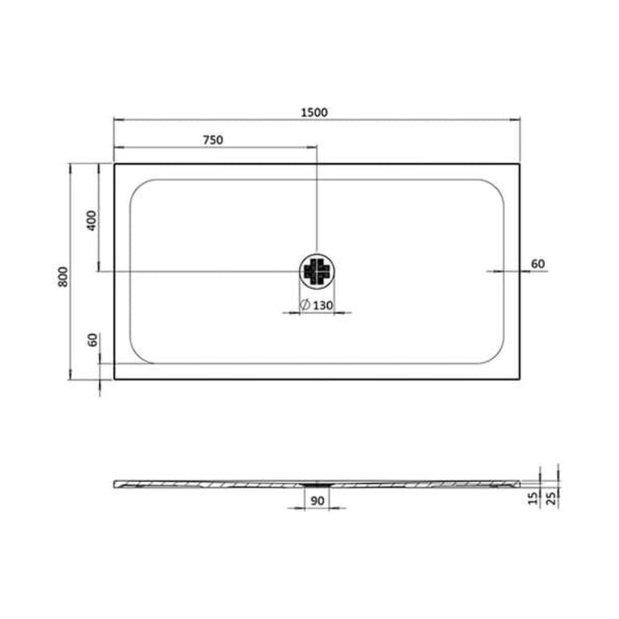 Crosswater Creo Rectangular Shower Tray - White