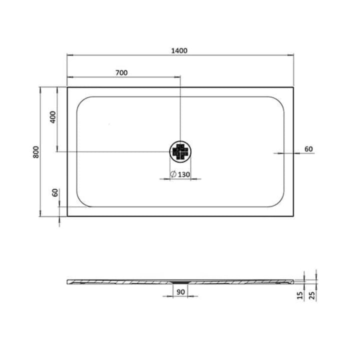Crosswater Creo Rectangular Shower Tray - White