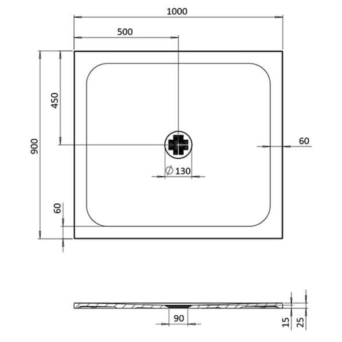 Crosswater Creo Rectangular Shower Tray - White
