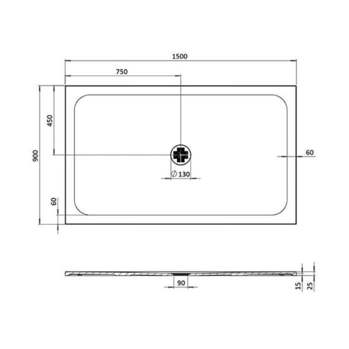 Crosswater Creo Rectangular Shower Tray - White