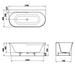 Crosswater Cursa Back To Wall Bath With Overflow And Waste