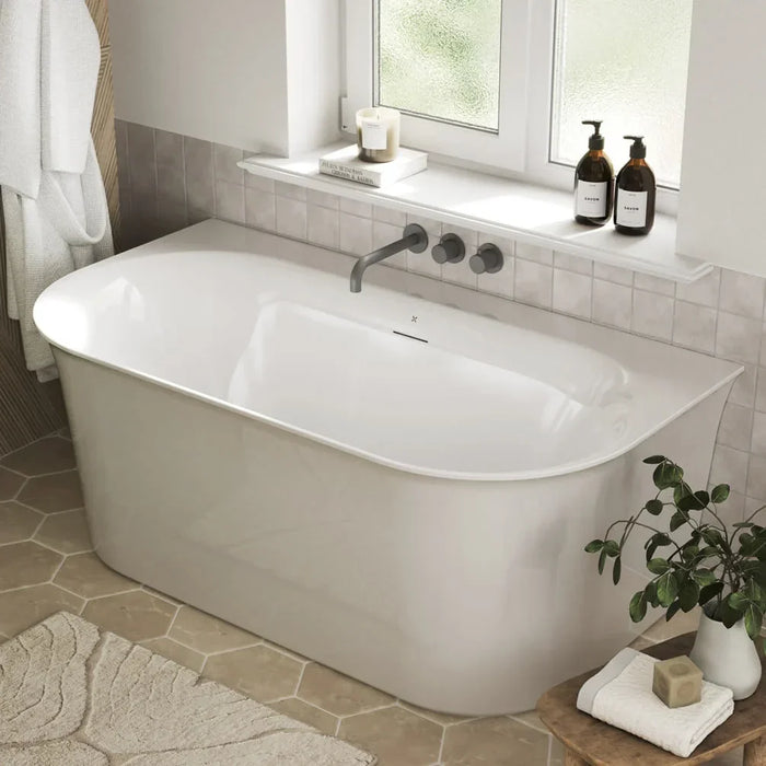 Crosswater Cursa Back To Wall Bath With Overflow And Waste