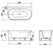 Crosswater Cursa Back To Wall Bath With Overflow And Waste