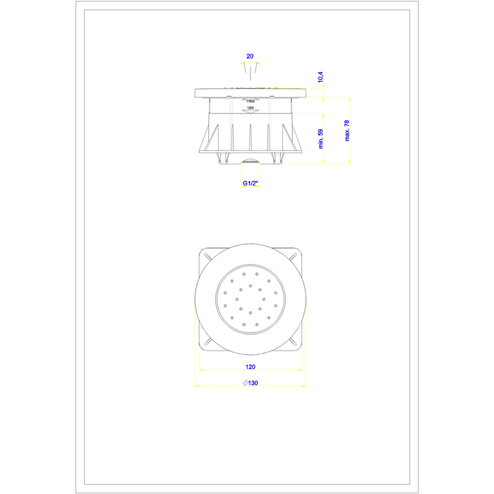 Crosswater Dial Round Body Jet Chrome - Shower Components