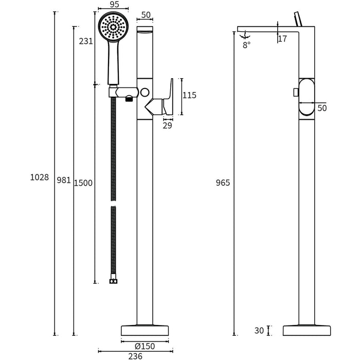 Crosswater Drift Floorstanding Bath Shower Mixer Tap - Taps