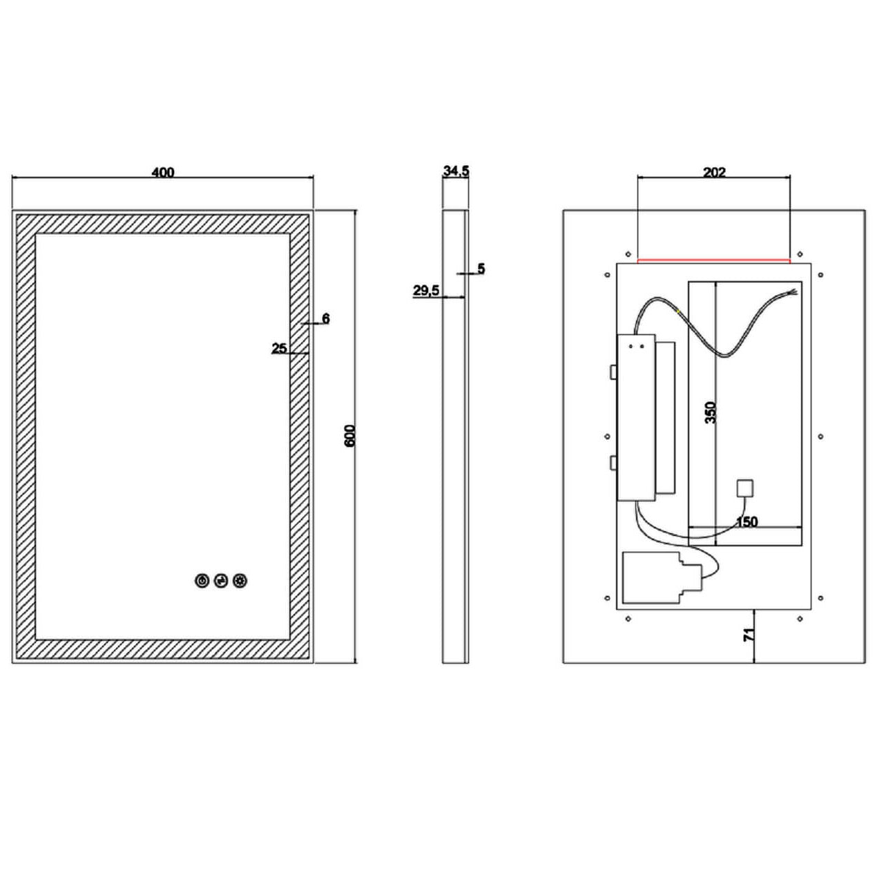 Crosswater Dune Illuminated Mirror - Clear