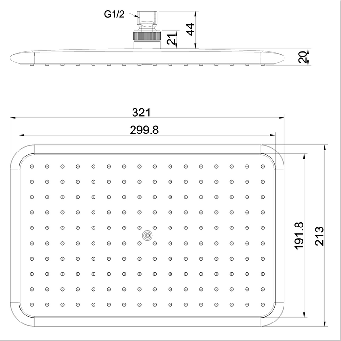 Crosswater Essence Rectangular Shower Head - Chrome