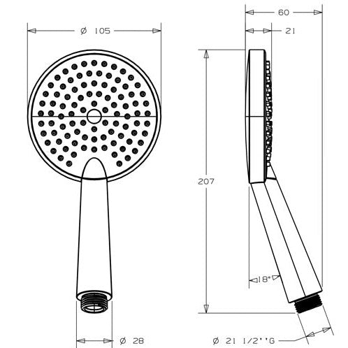 Crosswater Ethos Single Mode Handset With Easy Clean Head