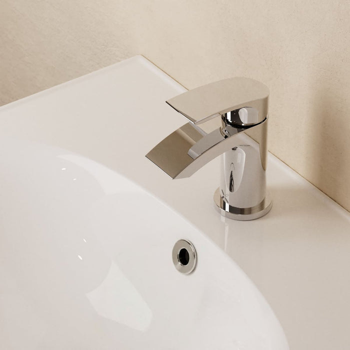 Crosswater Flow Mini Mono Basin Mixer Tap With Click Clack Waste - Chrome